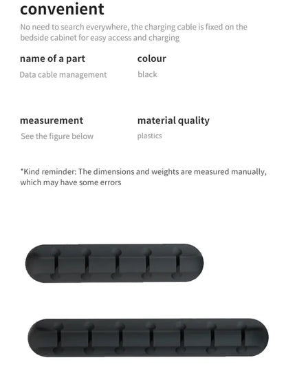 Kaapeliorganisaattori 5/7-reikäinen - Työpöydän Latauskaapelien Pidike, Hiiren ja Kuulokkeiden Kaapelikela