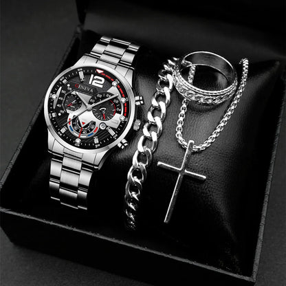 Stylish men's watch and jewelry set, just the watch or the whole package