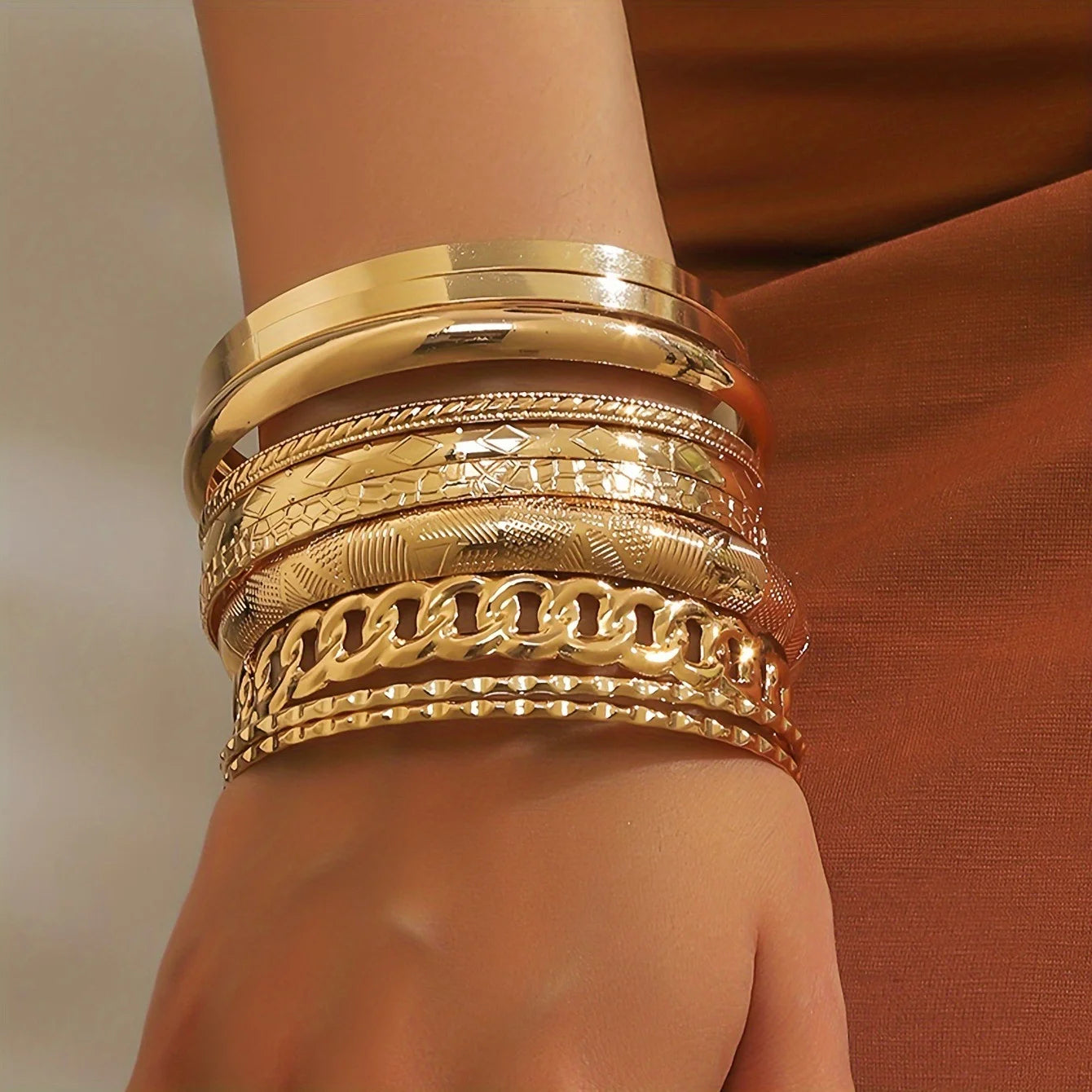 10 stylish bracelets in a set, for women