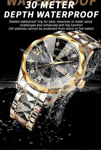 BINBOND Luxury watch for men, stylish design and practical functions