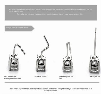 Star stud earrings with zirconia stones and tassels, trendy silver design