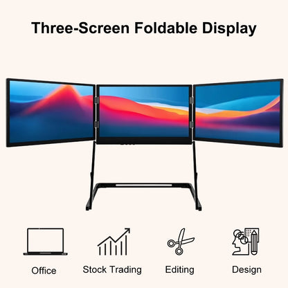 Triple-screen portable monitor, 15.6" Full HD IPS displays