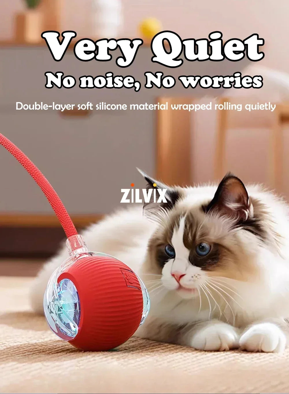 Automaattinen Rullautuva Interaktiivinen Kissan Lelupallo - Ladattava Sähköinen Lemmikkipallo Rottatoiminnolla