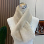 Soft women's rabbit fur scarf for winter