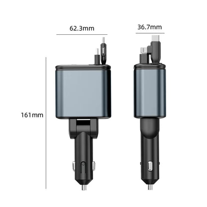 5-in-1 180W Autolaturi – Bluetooth 5.0 FM-lähetin, Pikalataus ja LED-valaistus