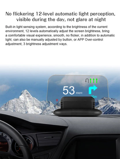 C1 HUD Head-Up Display - OBD2 GPS Navigointi Tuulilasiprojektori Autoon