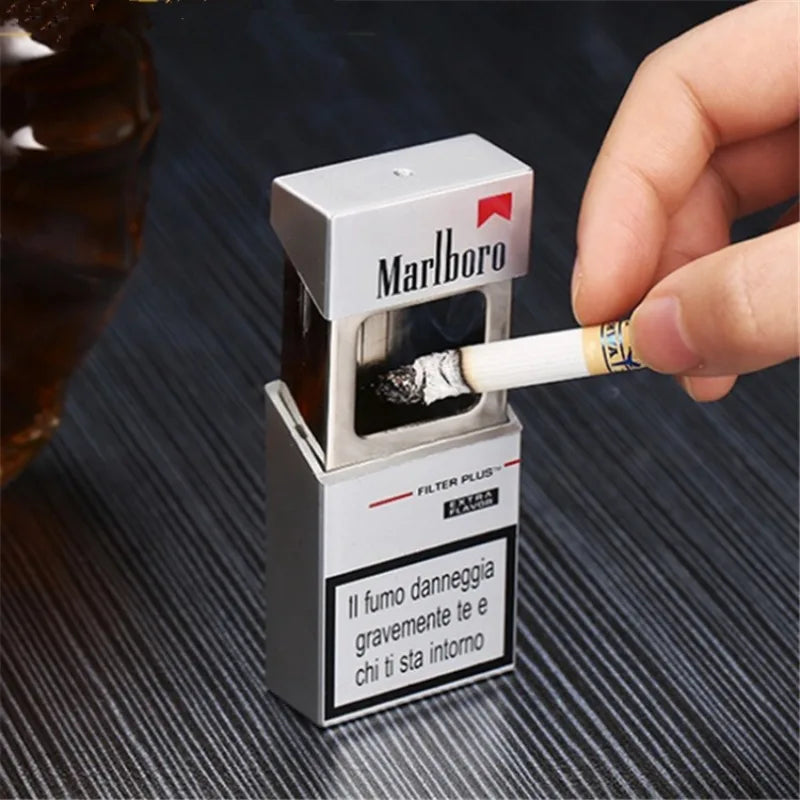 Portable ashtray with storage box, mini cigarette case