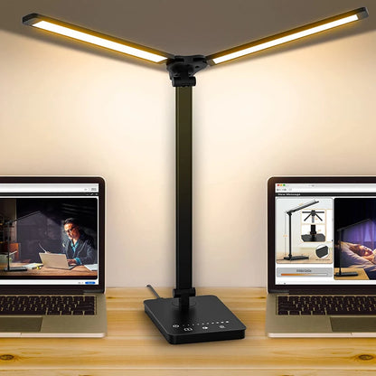 Double-headed LED table lamp, 5 color temperatures, 5 brightness levels