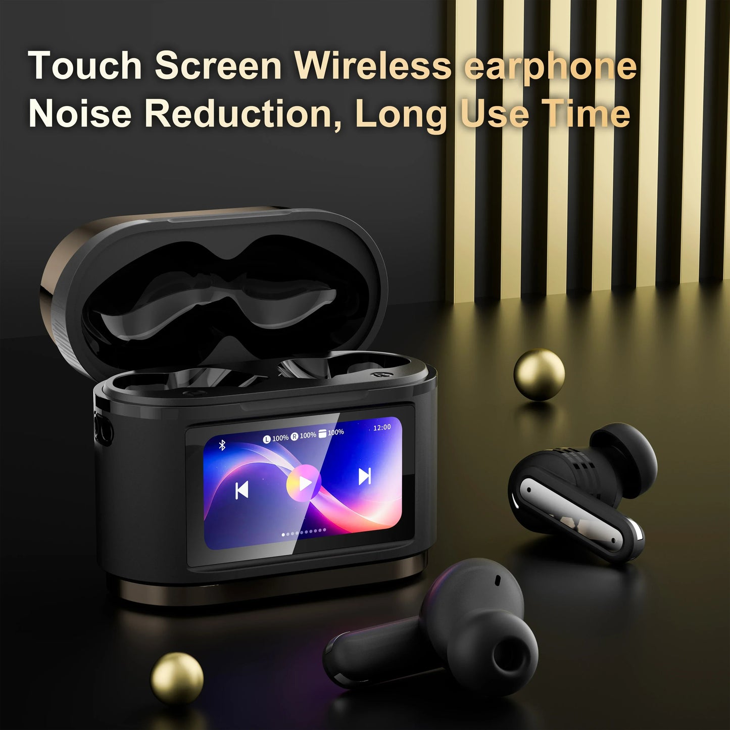 Xiaomi BD2 bluetooth headphones, charging case with digital display