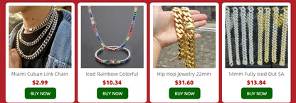 Diamond Cuban Link Chain, täynnä cz-timantteja