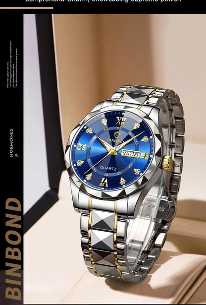BINBOND Luxury watch for men, stylish design and practical functions