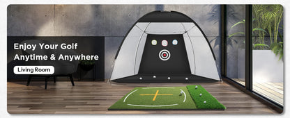 Golf practice mat 5x4ft, double-sided turf with swing guide lines