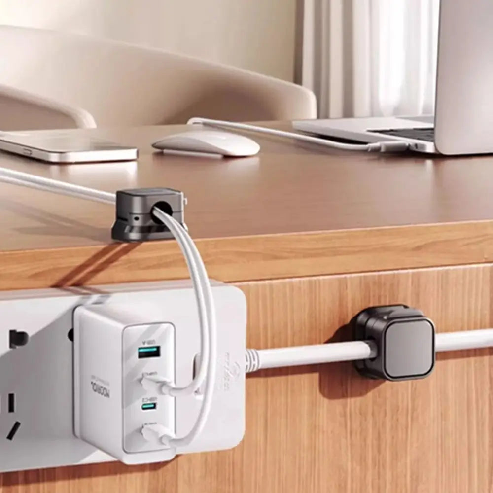 6kpl Magneettinen Kaapeliorganisaattori - Liimattava Säädettävä Kaapelipidike Kotiin ja Toimistoon