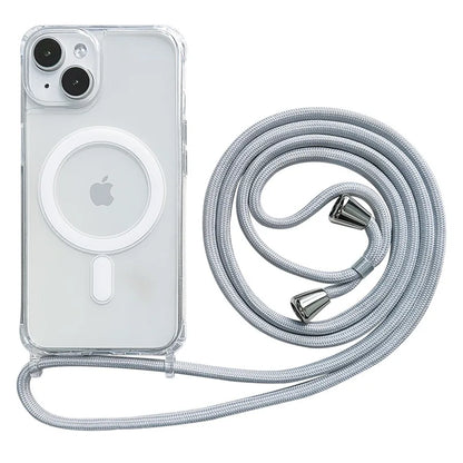 Crossbody Kaulanauha iPhone-suojakuori MagSafe - Läpinäkyvä Magneettinen Kotelo