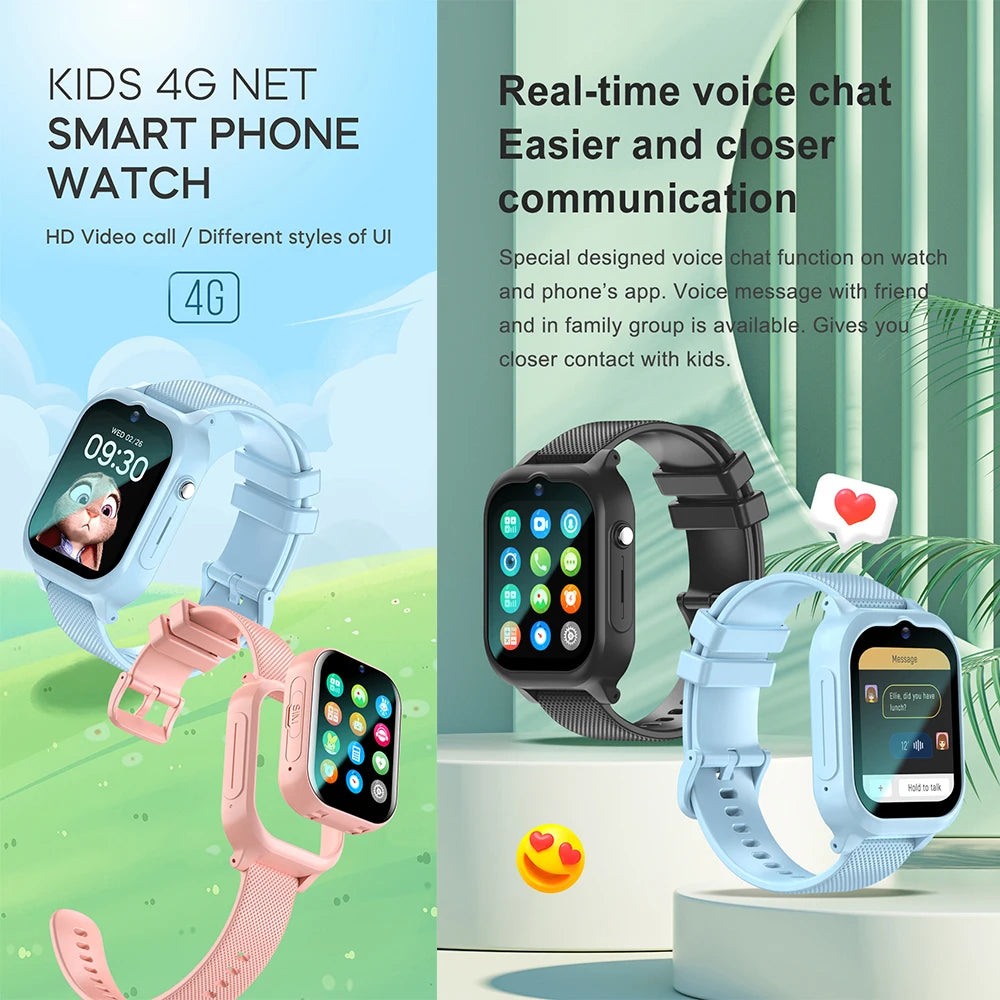 Kids Smartwatch 4G GPS, Video Calls, Wifi Location, SOS Emergency Button