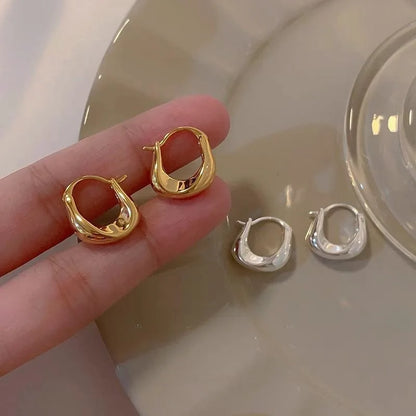 925 Hopea rengas korvakorut, trendikäs chunky-tyyli