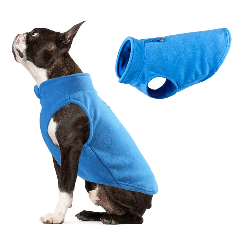 Winter fleece dog coat, warm puppy clothing for small and medium-sized dogs