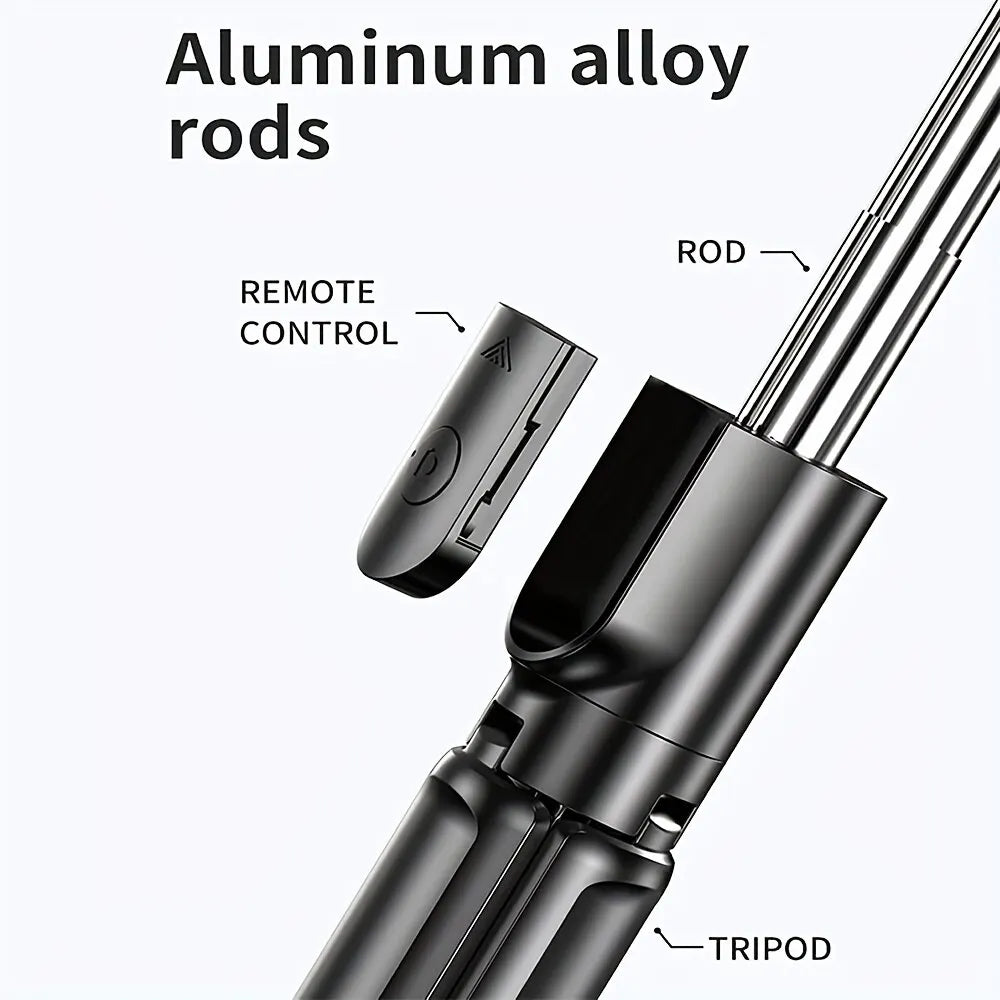 F210S Premium Selfie-tikku 3-in-1 – Bluetooth-kaukosäädin & LED-valo – Jalusta älypuhelimille