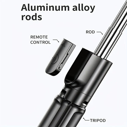 F210S Premium Selfie-tikku 3-in-1 – Bluetooth-kaukosäädin & LED-valo – Jalusta älypuhelimille