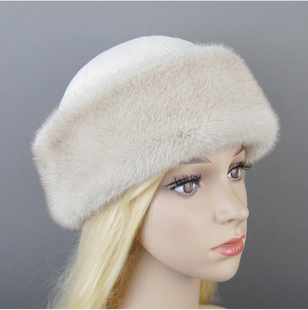 Women's luxury mink fur hat, available in different variations