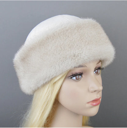 Women's luxury mink fur hat, available in different variations