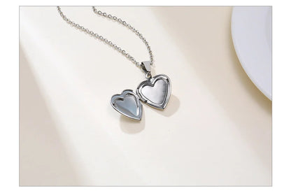 VNOX Heart Locket Necklace with Picture and Name for Women