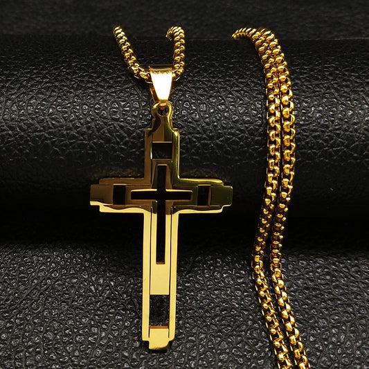 Men's cross necklace, available in different variations