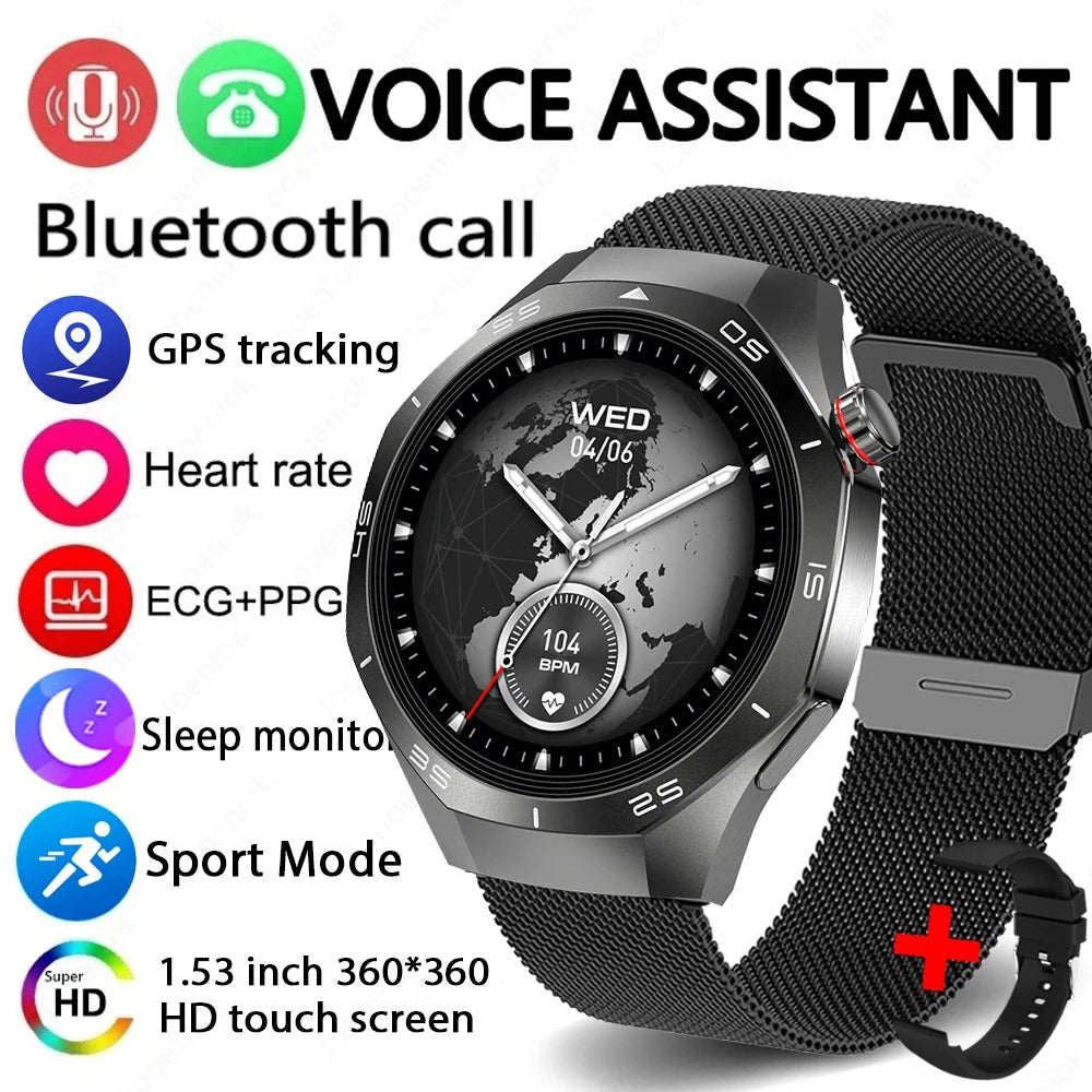 GT5 Pro GPS Smartwatch with AMOLED display, NFC payment function, health tracking