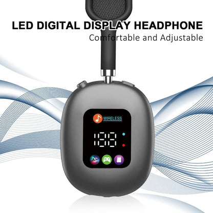 Premium wireless headphones with RGB display, memory card reader