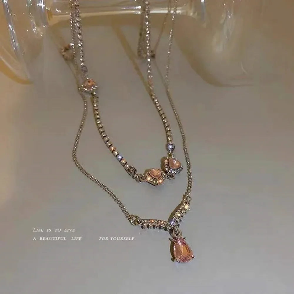 Hollow heart pendant necklace for women, available in different variations