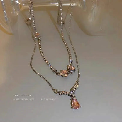 Hollow heart pendant necklace for women, available in different variations