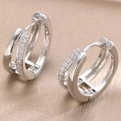 Steel hoop earrings for women