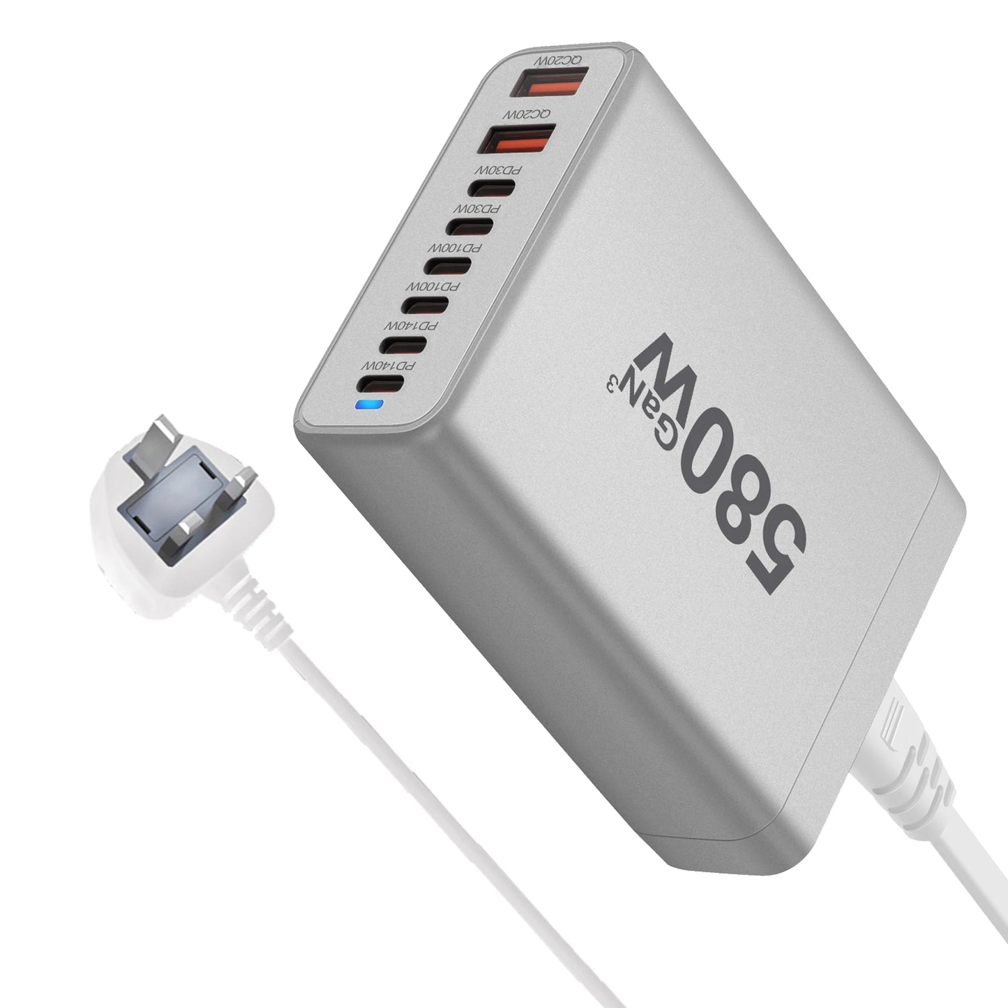 GAN charging station, powerful fast charger 580W