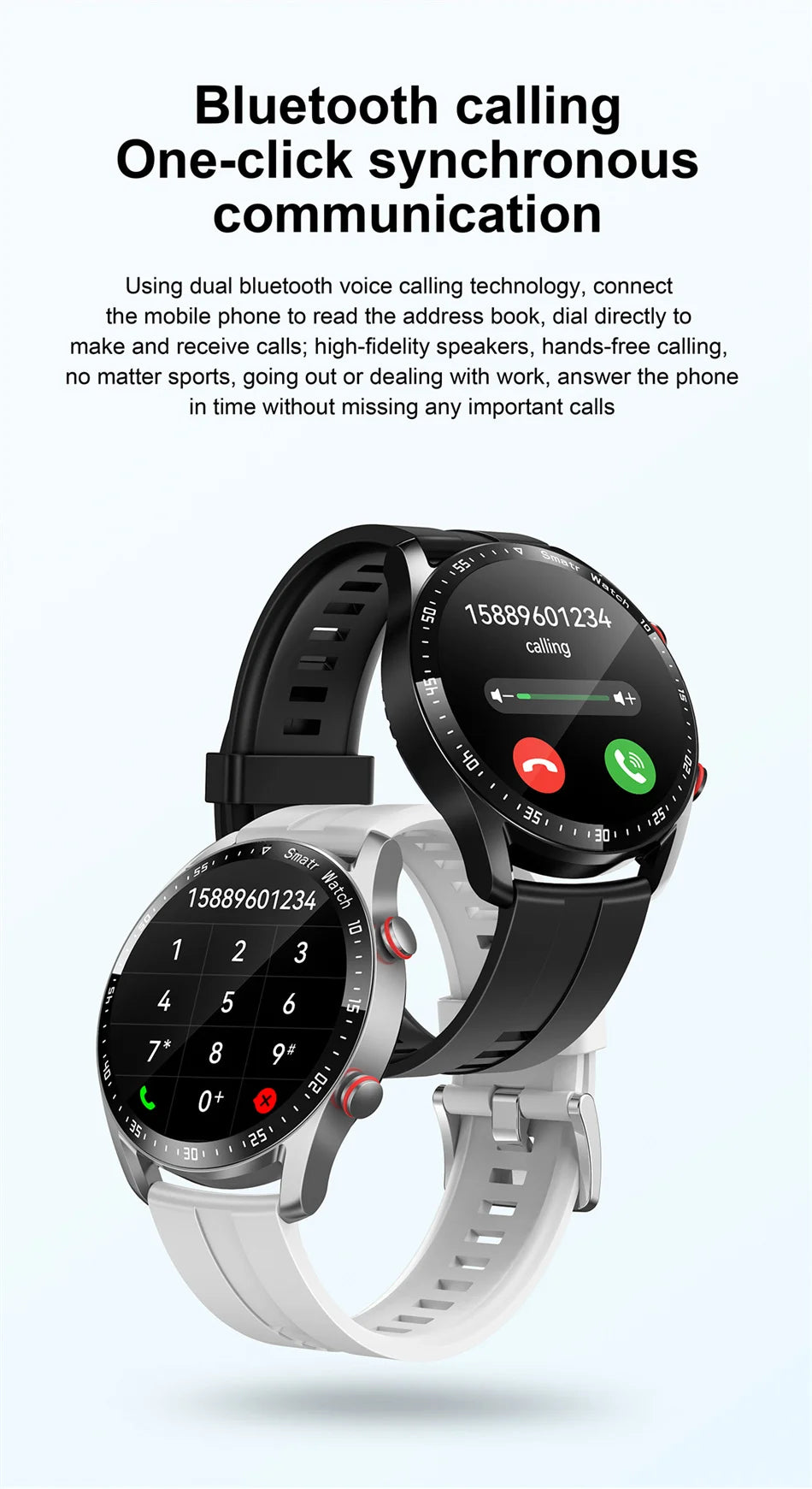Premium Smartwatch, Bluetooth calls, versatile health tracking, fitness tracking, business design