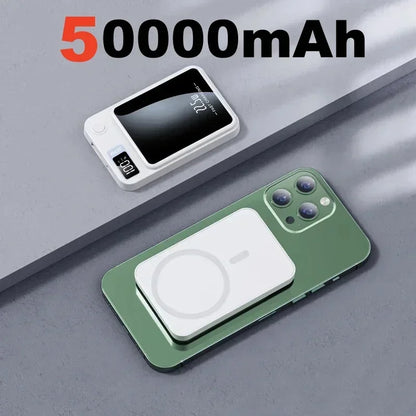 Magneettinen Langaton Virtalähde 50000mAh - Superpikalataus, Kannettava Powerbank iPhone & Huawei
