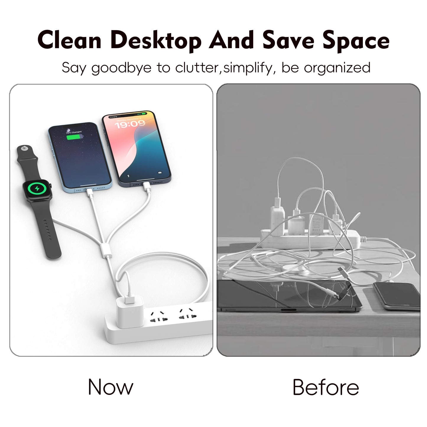 3-in-1 Magneettinen Lataustelakka – USB-C & USB-A – iPhone, Apple Watch & AirPods