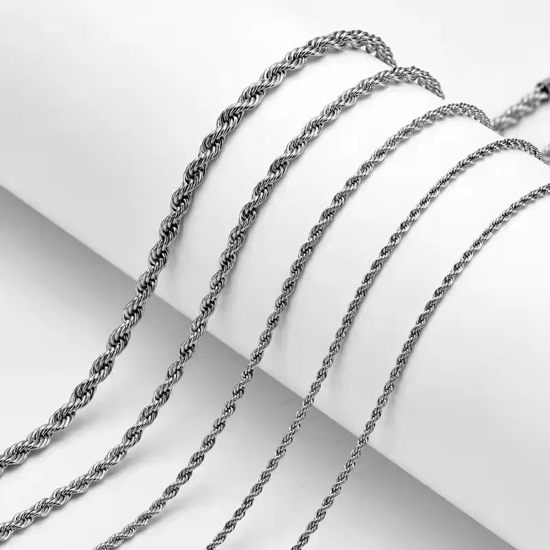 Rope Chain necklace, gold or silver, unisex design