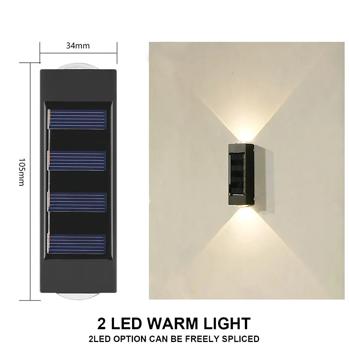 Solar-powered LED outdoor light, for the yard and garden, available in different variations