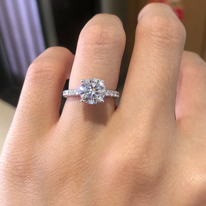 Serenity Day Moissanite Ring, S925 Silver Wedding Ring