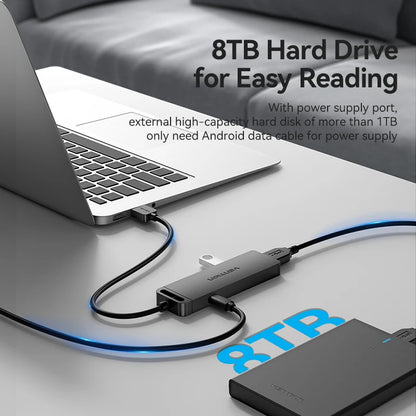 Vention USB 3.0 Hub 4 Porttia - Ohut Nopea Jakaja MacBook, PC & Laptop