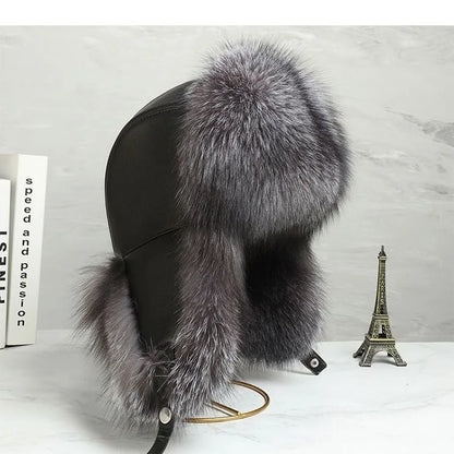 Men's fur hat with earflaps, different variations