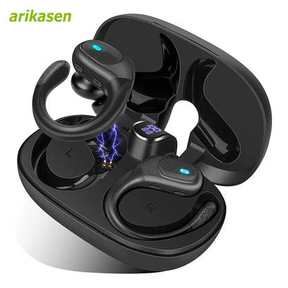 Bluetooth 5.3 Urheilukuulokkeet IP7 Vedenkestävä - ENC Kohinanvaimennus LED-näytöllä