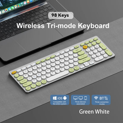 Hiljainen alumiininäppäimistö, kolme yhteystilaa, ergonominen, ohut