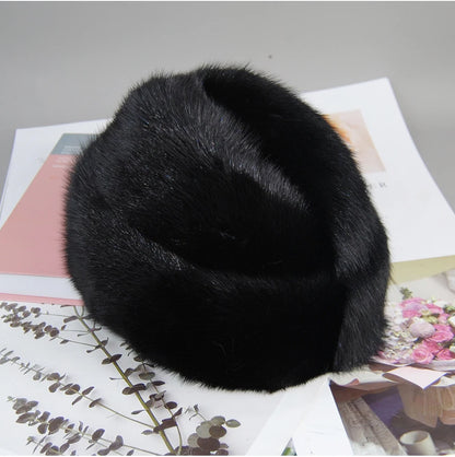 Genuine mink fur hat, luxury winter hat, unisex