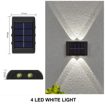 Solar-powered LED outdoor light, for the yard and garden, available in different variations