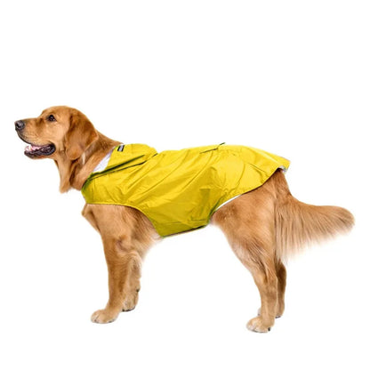 Dog raincoat, waterproof hoodie with reflective stripes, all sizes available