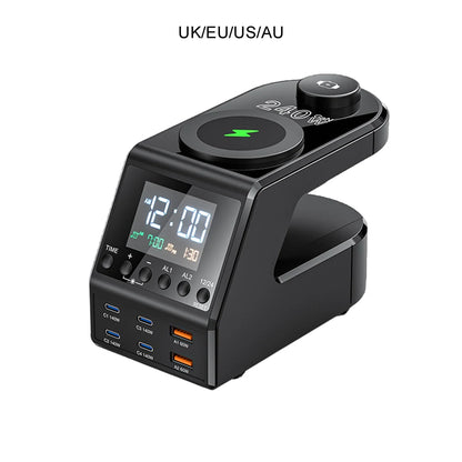 240W Langaton Latausasema – All-in-One Digitaalikello, Herätyskello ja Pikalataus