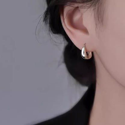 925 Hopea rengas korvakorut, trendikäs chunky-tyyli