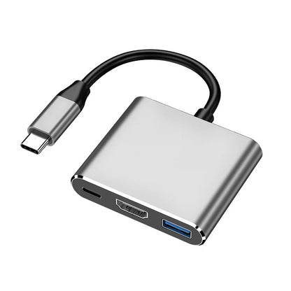 USB-C Hub HDMI 4K Adapteri - 3-in-1 Type-C Muunnin MacBook & Laptop