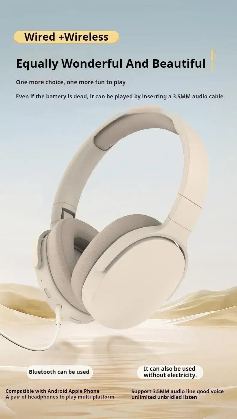 Langattomat Bluetooth-kuulokkeet Over-Ear – HiFi Stereo, HD-mikrofoni, TF/AUX – Pinkki